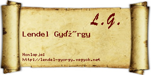 Lendel György névjegykártya